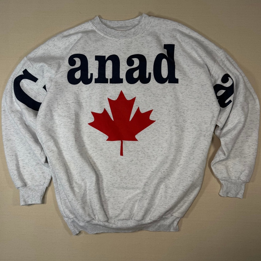 Vintage King Fashion Canada Maple Leaf Sweatshirt Crewneck Made in Canada XL